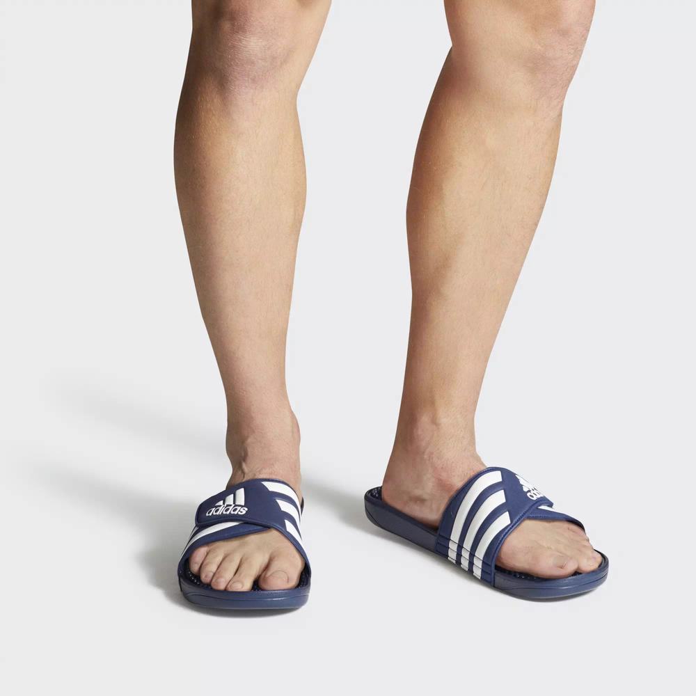 Adidas Adissage Chanclas Azules Para Mujer (MX-63996)